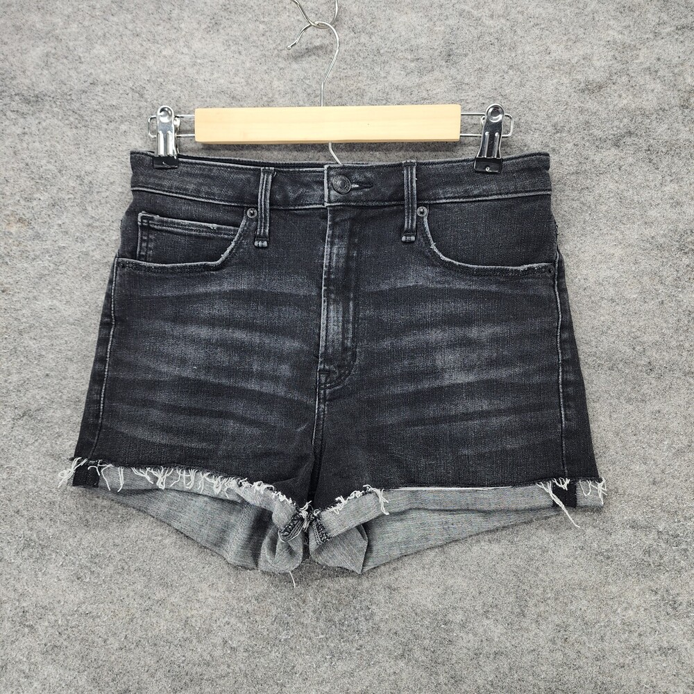 Abercrombie Fitch Shorts Womens 27/4 Simone High Rise Black Denim